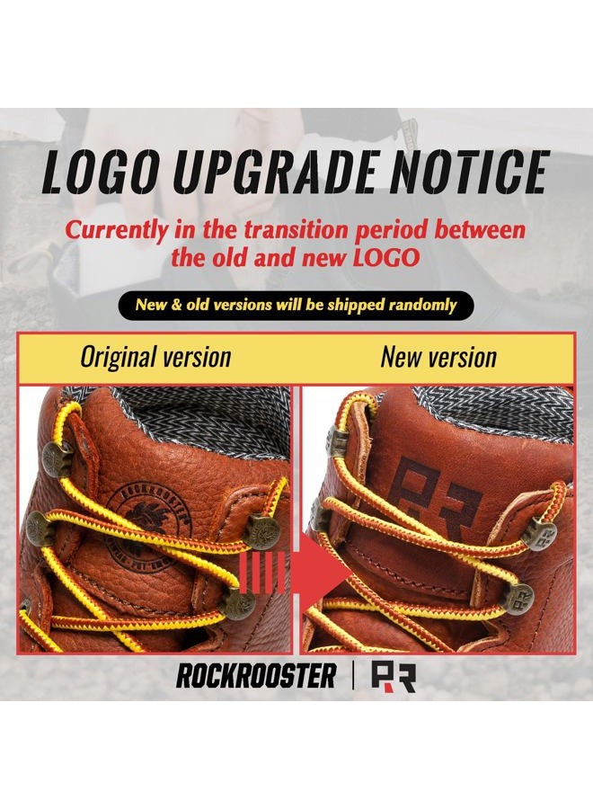 Rockrooster Walker Waterproof Work Boots for Men, 6" Moc Soft Toe Comfort Wedge Rubber Boots, Arch Support Anti-Fatigue Asphalt Boots, Leather Insulated Safety Boots, Electric Hazard (SAP3602 US 10.5) - Image 3