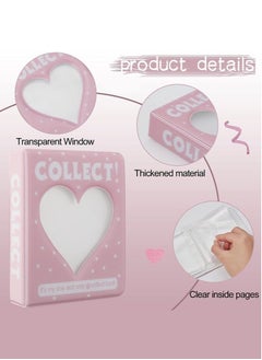 Generic 3 Inch Mini Kpop Photo Album with 128 Pockets, Heart Hollow Design, Super Kawaii Photocard Holder Binder for Business Card DIY Collection (Pink)  - Image 3