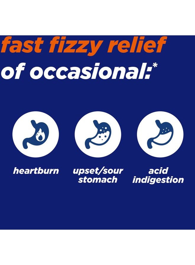Alka-Seltzer Fizzy Melts, Dissolve on Tongue, No Water Needed, On-The-Go Dietary Supplement Antacid Tablets, for Relief of Occasional Heartburn and Acid Indigestion*, Orange Flavor, 64 Count - Image 3