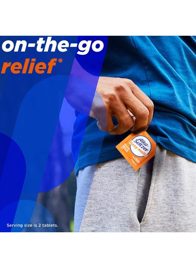 Alka-Seltzer Fizzy Melts, Dissolve on Tongue, No Water Needed, On-The-Go Dietary Supplement Antacid Tablets, for Relief of Occasional Heartburn and Acid Indigestion*, Orange Flavor, 64 Count - Image 4