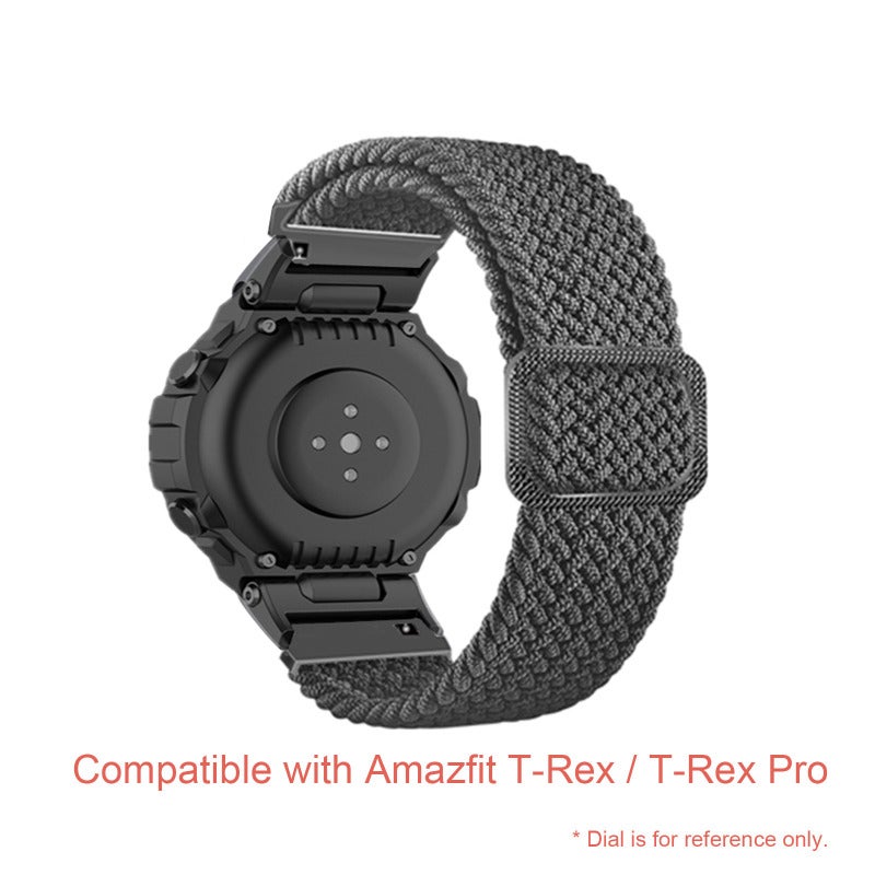 Replacement Watch Bands: 2 Multicolor Qualified Nylon Straps - Skin-Friendly Odorless Elastic Design, Simple Stylish Fit for Huami Amazfit T-Rex / T-Rex Pro, Men and Women Daily Wear - Image 2