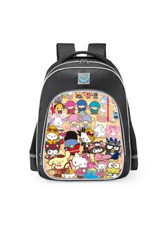 Primary school girls' schoolbag 1-3-6 years old backpack shoulder pad lightweight pink warning strip backpack,B-29-re reflective-medium-labrary-black