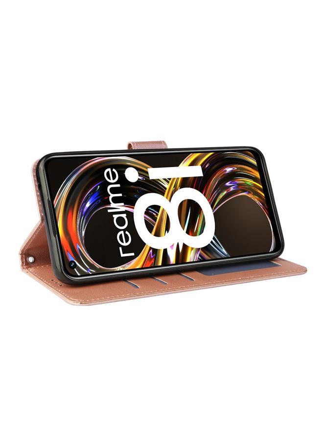 اس-توب جراب جلدي متعدد الوظائف قابل للطي أفقيًا لهاتف Realme 8i مع ثلاث فتحات للبطاقات - Image 5