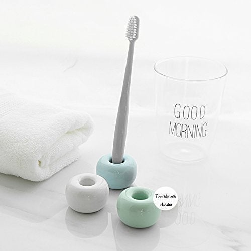 Apol Set of 3 Pcs Mini Ceramic Toothbrush Holder Stand,Pen Stand Rings,Storage Organizer for Bathroom Countertop - Image 4
