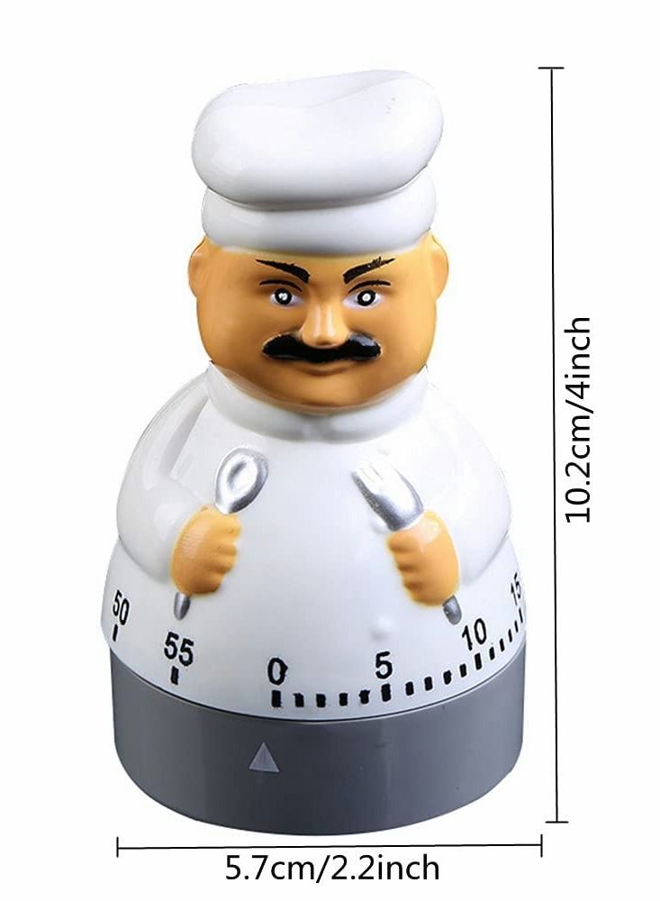 Timers 55 Minutes Mechanical Timers Kitchen Cooking Timer Clock Loud Alarm Counters Manual Timer (Chef) - Image 2