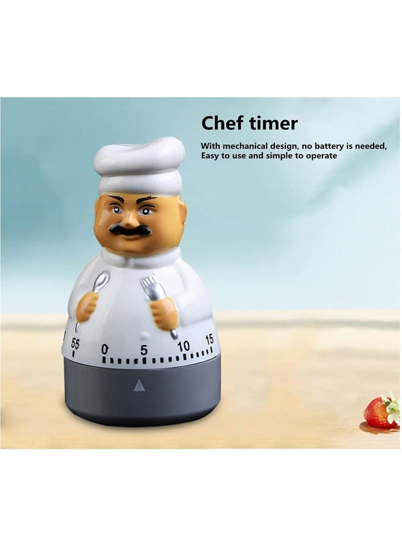 Timers 55 Minutes Mechanical Timers Kitchen Cooking Timer Clock Loud Alarm Counters Manual Timer (Chef) - Image 5