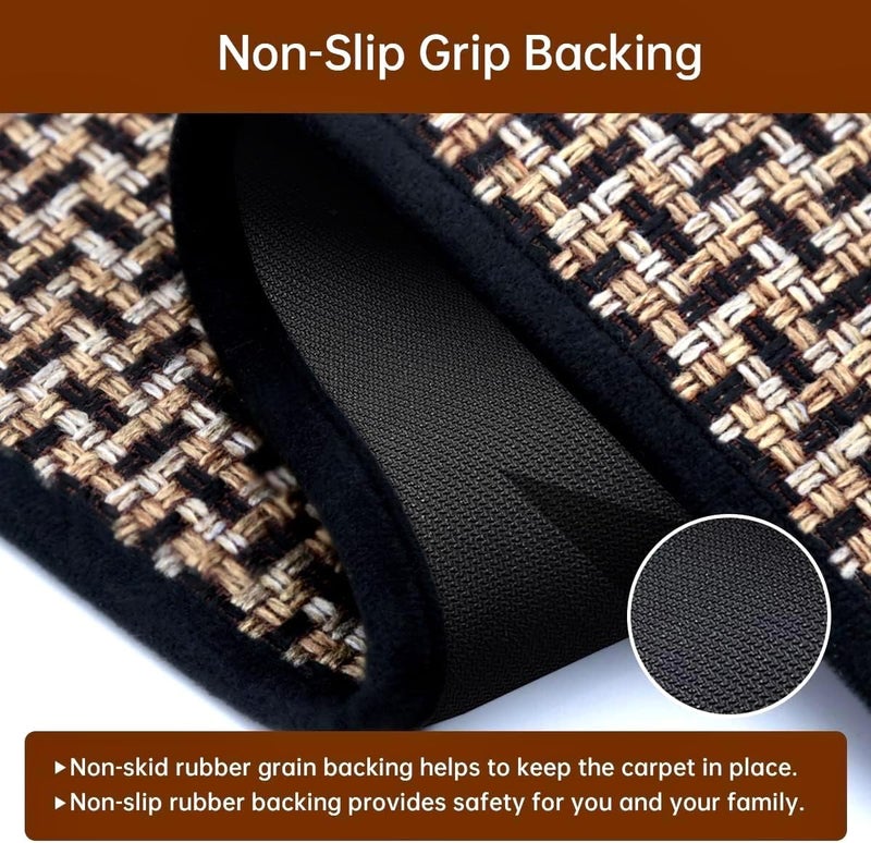 eqivei Kitchen Rugs and Mats Non Skid Washable Set of 2 PCS, Absorbent Runner Rugs for Kitchen, Front of Sink, Kitchen Mats for Floor, 17.3"x 47"+17.3"x 29" (Black) - Image 5
