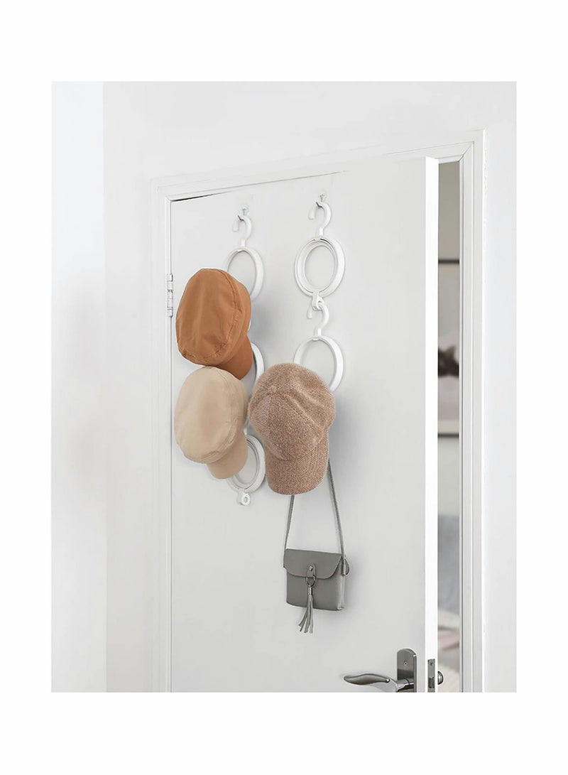 SOLARAE Hat Organizer Closet Hanging Hat, 6 Combinable Hooks for Door, Wall, Closet Storage Display Hat, Baseball Hat Rack - Image 3