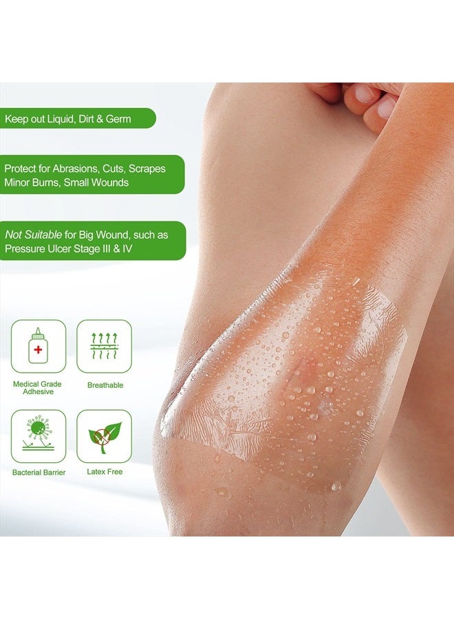 NeuHeils Transparent Film Dressing 2 3/8'' x 2 3/4'', 100 Pack, Waterproof Wound Cover Bandage, Clear IV Catheter Tape, Adhesive Patch, Shower Shield - Image 3