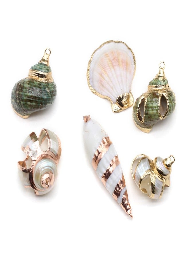 Zotoone 20pcs Natural Pendants - Spiral, Conch, Cowrie, Sea Shells Charms for Nautical, Ocean, Summer Jewelry Craft Making - Image 1
