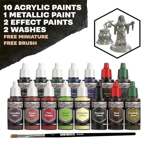 The Army Painter GameMaster: Wilderness Adventures Role-playing Paint Set, 15x18 ml Warpaints Fanatic Acrylic, 1 GameMaster Drybrush, 1 FREE Hard-plastic snap-fit Hag Miniature - Image 5