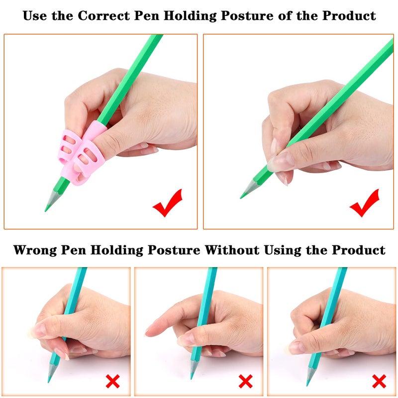 SANNIX 16 PCS Pencil Finger Grips for Kids Handwriting Grip Posture Correction Training Pen Writing Aid Tool for Kids Toddler Preschool Children Adults Students Special Needs - Image 4