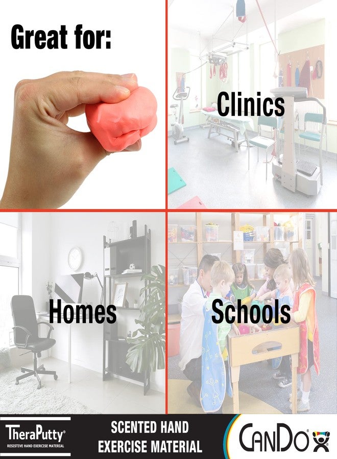 CanDo TheraPutty Scented Hand Exercise Putty for Rehabilitation, Exercises, Hand Therapy, Occupational Therapy, Cherry Red Soft 1lb - Image 2
