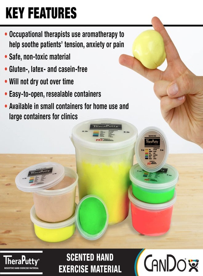 CanDo TheraPutty Scented Hand Exercise Putty for Rehabilitation, Exercises, Hand Therapy, Occupational Therapy, Cherry Red Soft 1lb - Image 3