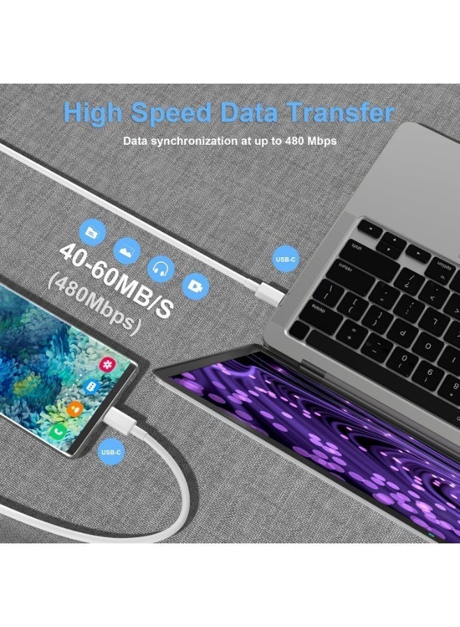 روي بن كابل شحن سريع USB-C إلى USB-C بقدرة 60 وات، كابل نحاسي مضفر بطول 1 متر، متين ومقاوم للانثناء والتشقق، مناسب لأجهزة iPhone و Samsung و Huawei وجميع الأجهزة من النوع C. - Image 3