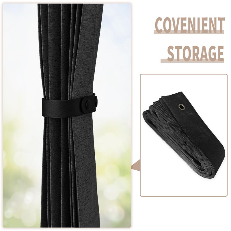 Vatge Doorway Curtains Privacy - Black Curtains for Closets Without Doors Privacy Room Divider for Doorway  Hanging Privacy Curtain Wall for Room Separation 1 Panel with Tieback  W52 x L78  Black - Image 3