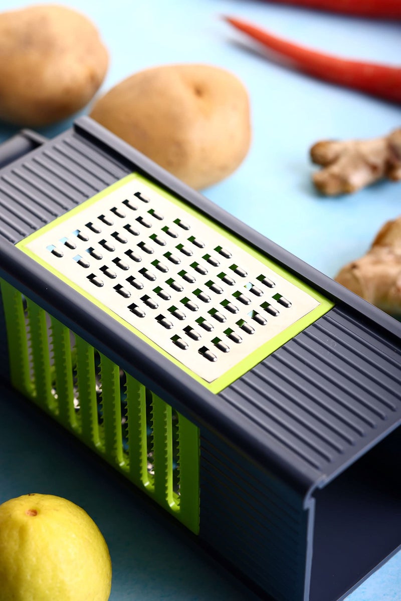 GANESH Flexi 4-in-1 Plastic Slicer and Grater, Shredder Multifunctional Kitchen Tool with 4 Sharp Stainless Steel Blades Cheese, Vegetables, Fruit, Cabbage, Easy Slicing, Grating (Multicolor) - Image 5