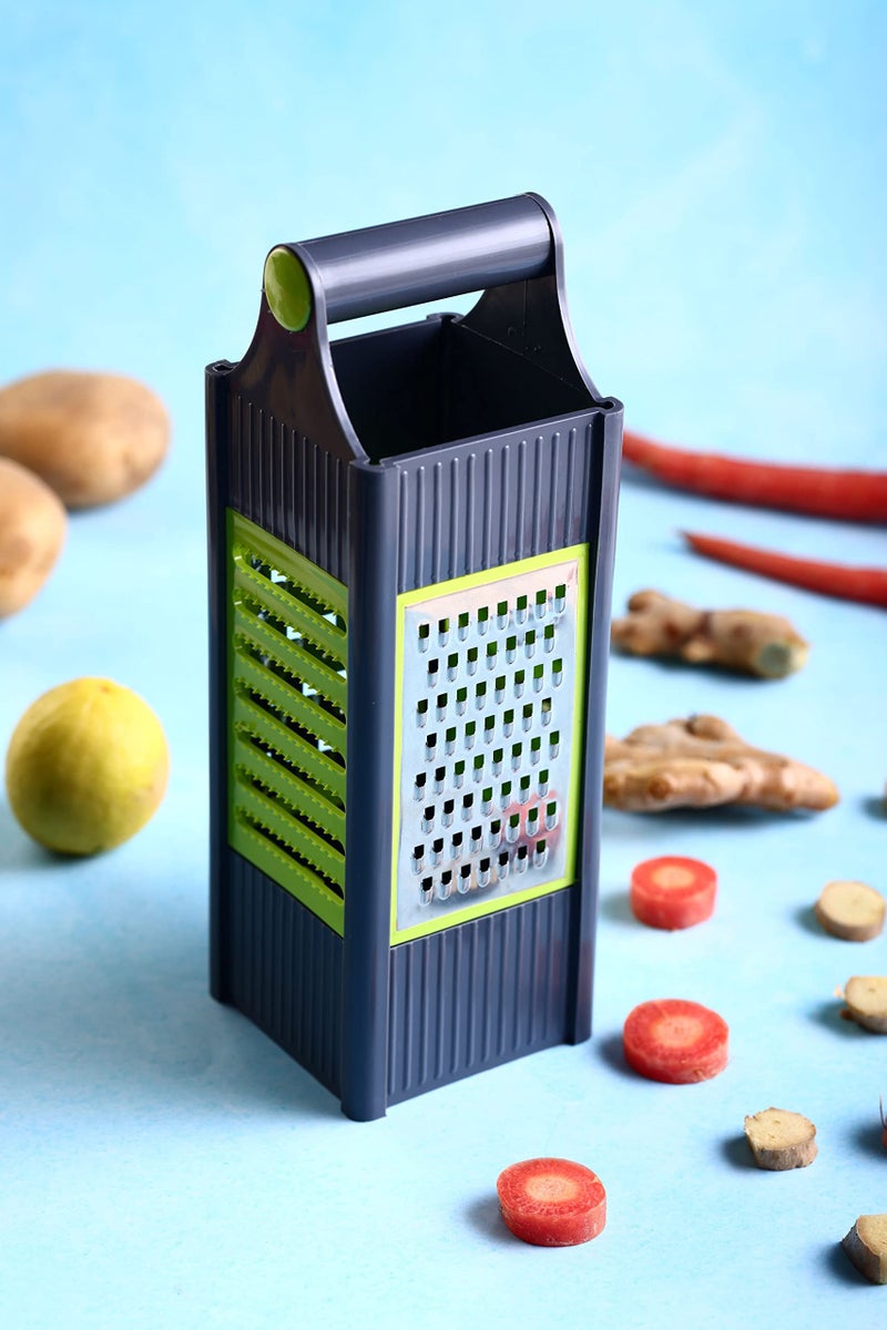 GANESH Flexi 4-in-1 Plastic Slicer and Grater, Shredder Multifunctional Kitchen Tool with 4 Sharp Stainless Steel Blades Cheese, Vegetables, Fruit, Cabbage, Easy Slicing, Grating (Multicolor) - Image 3