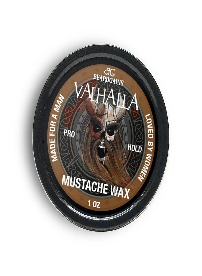 Beard Gains Strong Competition Pro Hold Mustache Wax 1oz - Style, Mold, and Tame Moustache - Organic and Natural (Valhalla Brown) - Image 1