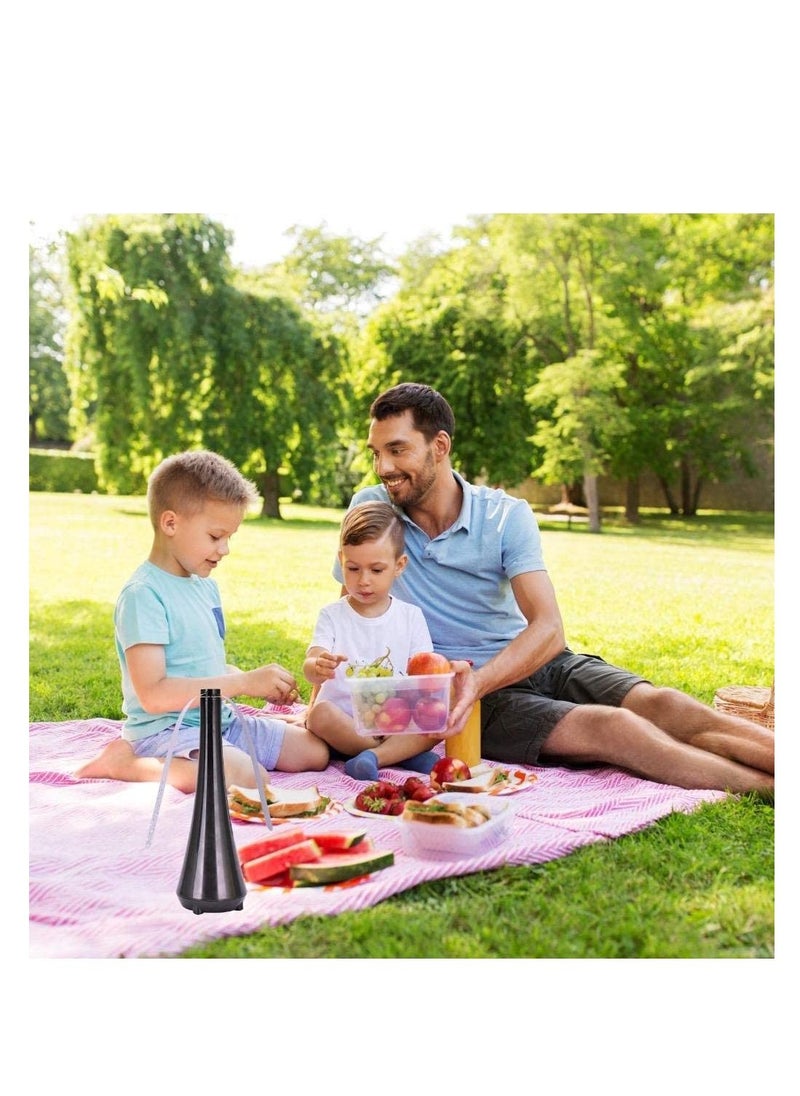 Excefore Fly Fan for Tables Indoor Outdoor Meal, Portable Fly Fan Keep for Your Food Clean and Patio Keep Flies and Bugs Away keep (Black)  - Image 4