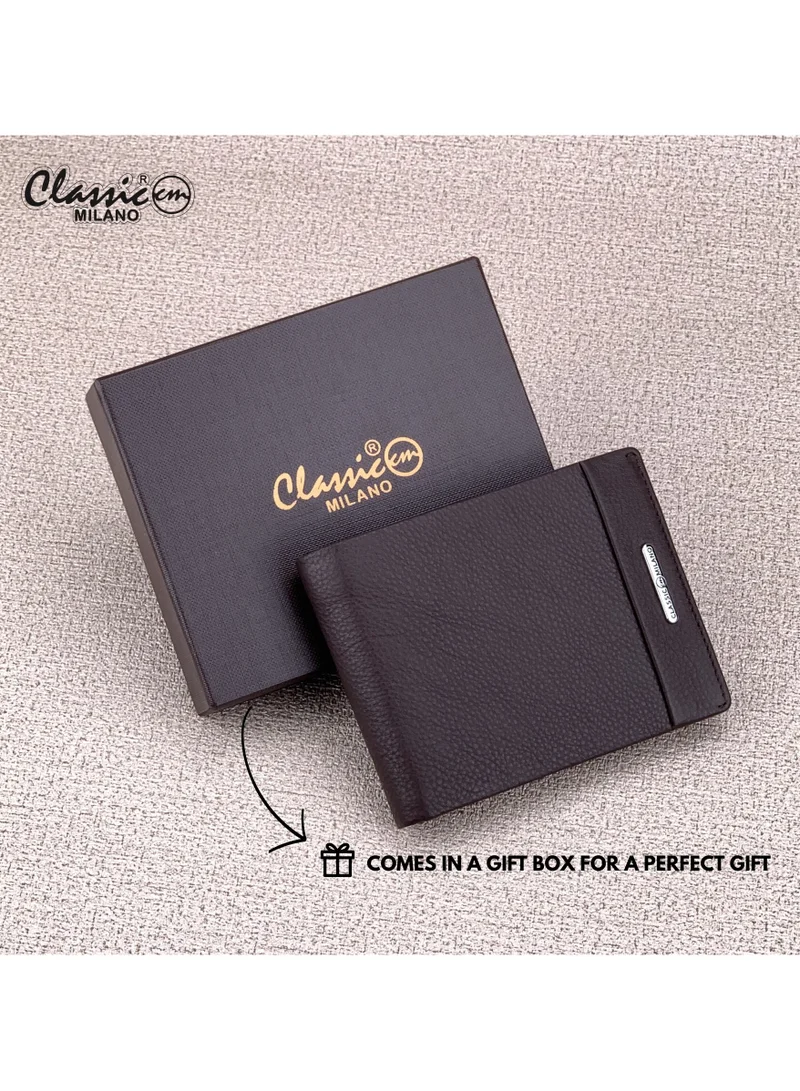 Classic Milano Brown (CNH-4) Classic Milano Genuine Leather Wallet for Men – Slim Bifold Men’s Wallet with RFID Blocking, Multiple Card Slots – Stylish Mens Purse Wallets Gift for Husband, Father for Men | Best Price UAE