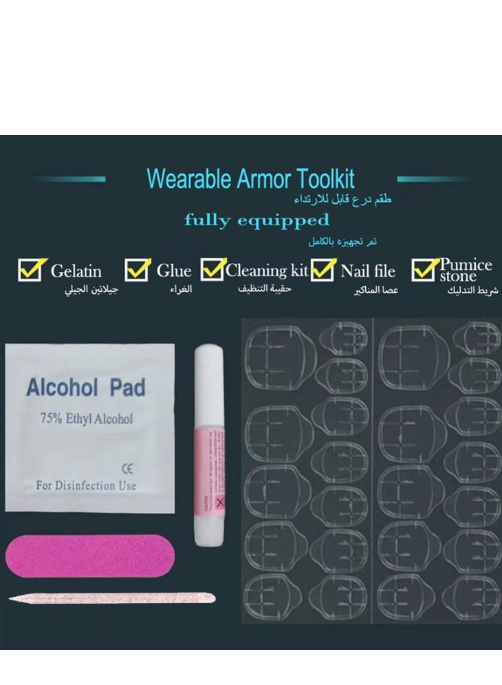 JOSQUEWNN French Tip Press on Nails,24Pcs, Fresh Purple Ombre Nail Art with 3D Flower Design Almond-Shaped Press-On Nails, a Perfect Choice for Fashion and Elegance, Fake Acrylic Nails With Glue Kit. - Image 4