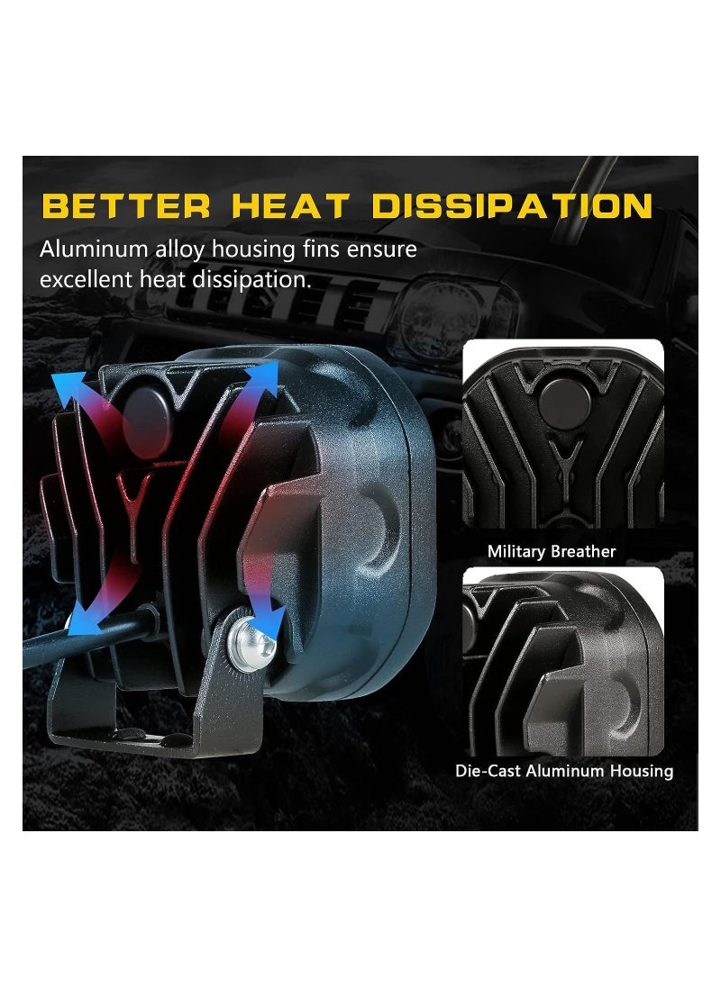 TBS DESIGN - White Waterproof Fog Lights 3 inch LED Driving Lights For Wrangler Offroad 4X4 Auto Car Jeep Truck ATV UTV Boat Motorcycle bait 40W 2PCS - Image 1