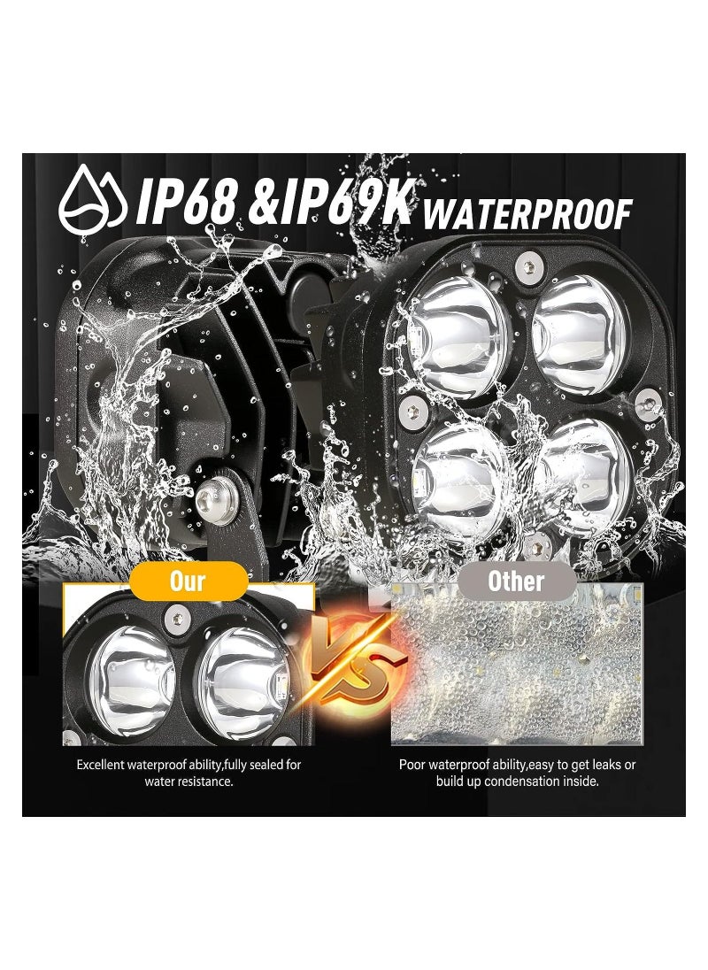 TBS DESIGN - White Waterproof Fog Lights 3 inch LED Driving Lights For Wrangler Offroad 4X4 Auto Car Jeep Truck ATV UTV Boat Motorcycle bait 40W 2PCS - Image 1