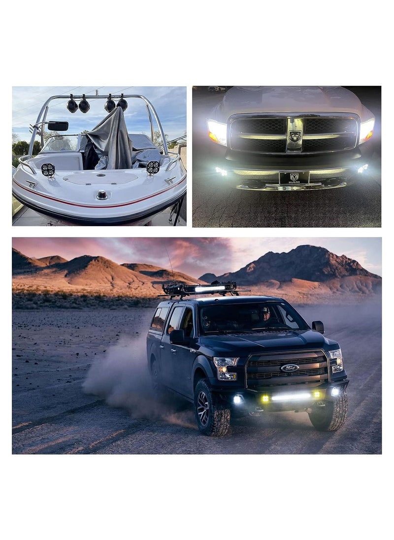 TBS DESIGN - White Waterproof Fog Lights 3 inch LED Driving Lights For Wrangler Offroad 4X4 Auto Car Jeep Truck ATV UTV Boat Motorcycle bait 40W 2PCS - Image 1
