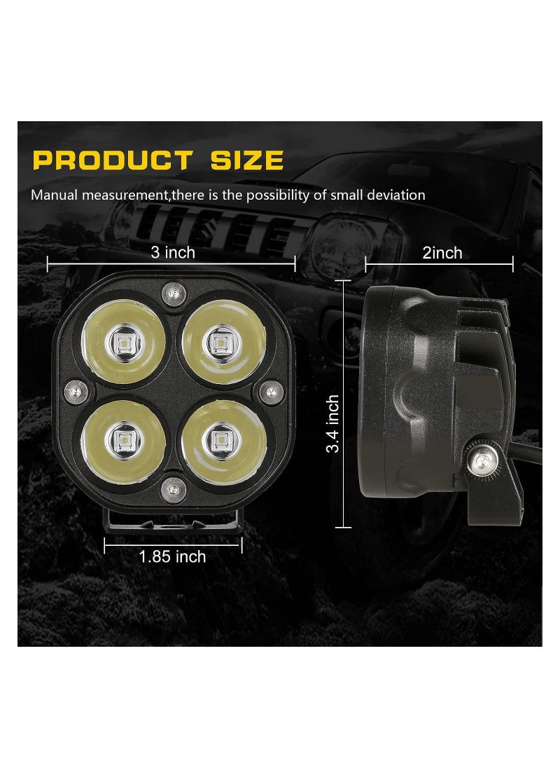 TBS DESIGN - White Waterproof Fog Lights 3 inch LED Driving Lights For Wrangler Offroad 4X4 Auto Car Jeep Truck ATV UTV Boat Motorcycle bait 40W 2PCS - Image 1