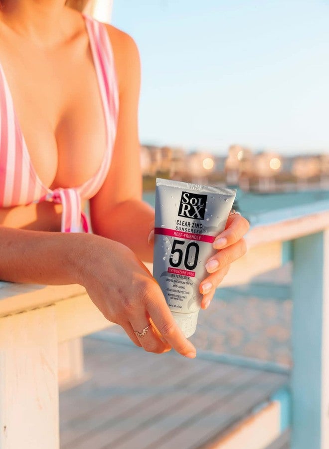 SolRX MINERAL+ SPF 50 Sunscreen - Zinc Oxide Sunscreen, Water Resistant Sunscreen, Reef Safe Sunscreen, Broad Spectrum Sunscreen for Face and Body - Image 3