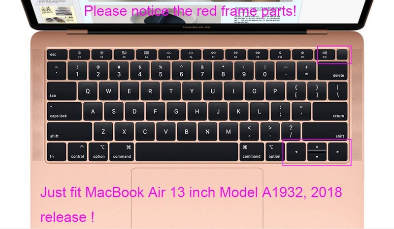 UHamn Arabic Language Black Keyboard Cover Protective Skin Compatible MacBook Air 13 inch with Retina Display Model A1932, 2018 Release (not Compatible for Old Version MacBook Air 13" A1369 & A1466) - Image 2