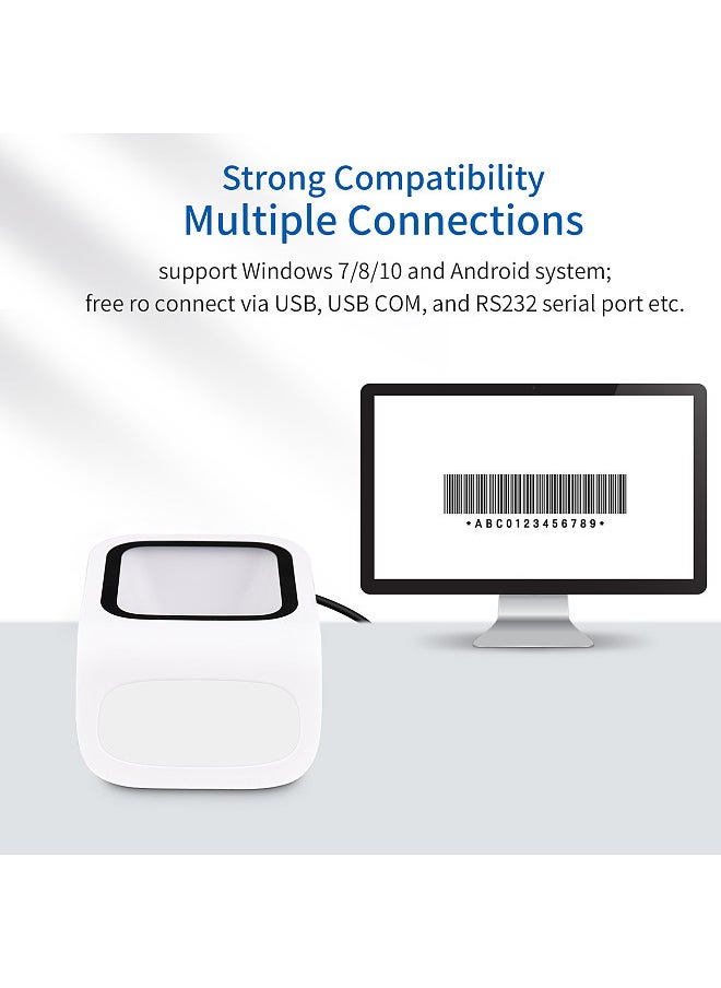 Generic - 1D 2D QR Desktop Barcode Scanner Platform Hands-free USB Wired Bar Code Reader Scanner Plug&Play - Image 1
