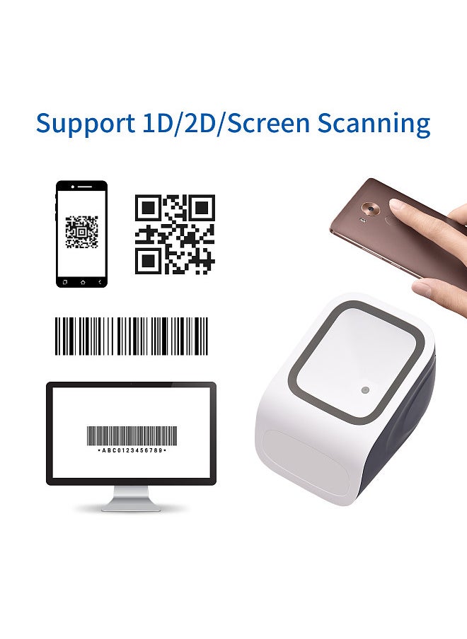 Generic - 1D 2D QR Desktop Barcode Scanner Platform Hands-free USB Wired Bar Code Reader Scanner Plug&Play - Image 1