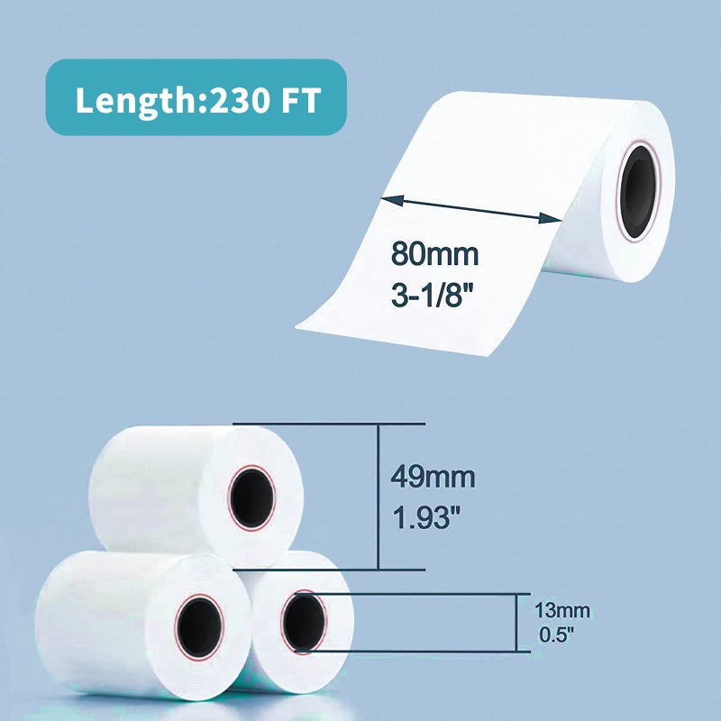 MFLABEL 32 لفة من ورق الإيصالات الحرارية 3-1/8 × 230 قدم لفة ورق حراري - Image 2