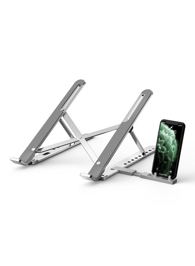 Suohuang S-057 Aluminum Alloy Laptop Stand Cooling Pad For 15.6-inch Notebook, Adjustable Height For Tablet, Portable And Foldable Desktop Stand - Image 1
