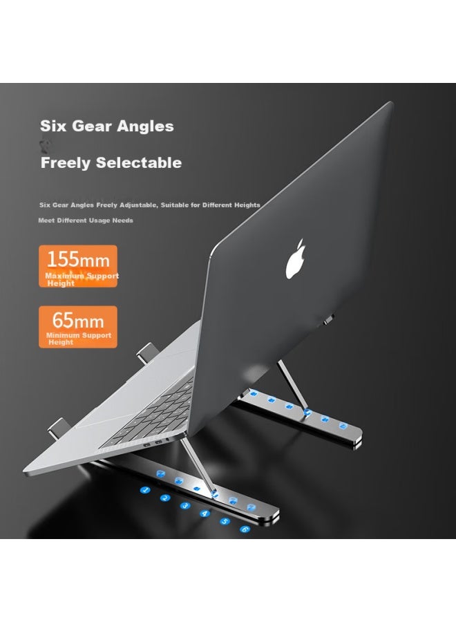 Suohuang S-057 Aluminum Alloy Laptop Stand Cooling Pad For 15.6-inch Notebook, Adjustable Height For Tablet, Portable And Foldable Desktop Stand - Image 2
