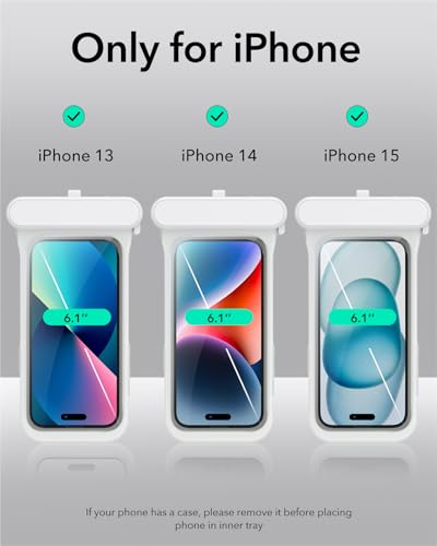 ESR Waterproof Phone Pouch for iPhone 13/14 / 15, Underwater Touch Sensitivity, IPX8 Floating Waterproof Cellphone Case with Lanyard, Dry Bag for Snorkeling, Clear - Image 2