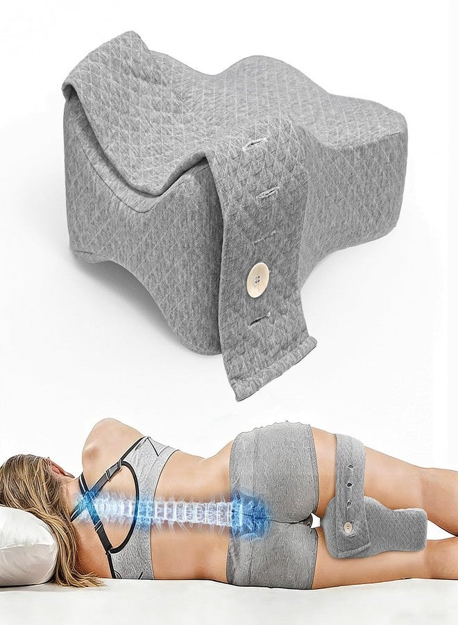 WRAERC WR Knee Pillow for Side Sleepers, Memory Foam Leg Pillow for Sleeping Blood Circulation & Elevating Spine Aligning, Relief for Sciatica, Back, HIPS, Knees, Joints, Support for Surgery Recovery - Image 1