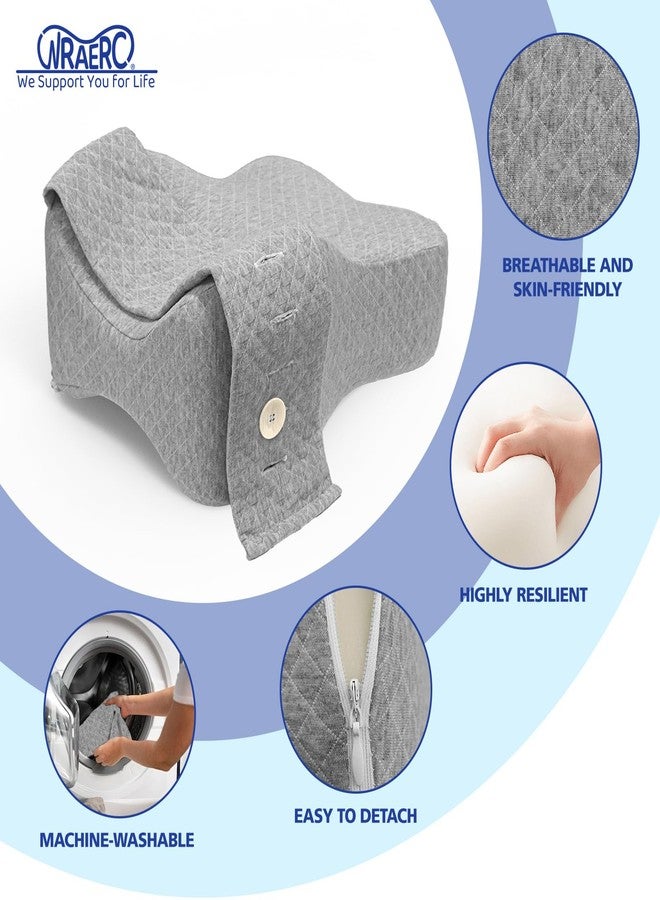 WRAERC WR Knee Pillow for Side Sleepers, Memory Foam Leg Pillow for Sleeping Blood Circulation & Elevating Spine Aligning, Relief for Sciatica, Back, HIPS, Knees, Joints, Support for Surgery Recovery - Image 2