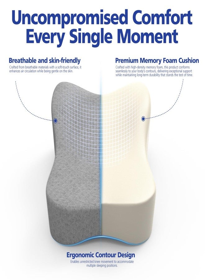 WRAERC WR Knee Pillow for Side Sleepers, Memory Foam Leg Pillow for Sleeping Blood Circulation & Elevating Spine Aligning, Relief for Sciatica, Back, HIPS, Knees, Joints, Support for Surgery Recovery - Image 3