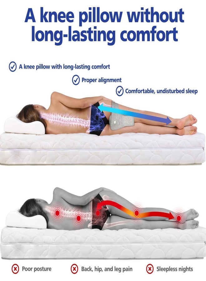 WRAERC WR Knee Pillow for Side Sleepers, Memory Foam Leg Pillow for Sleeping Blood Circulation & Elevating Spine Aligning, Relief for Sciatica, Back, HIPS, Knees, Joints, Support for Surgery Recovery - Image 4