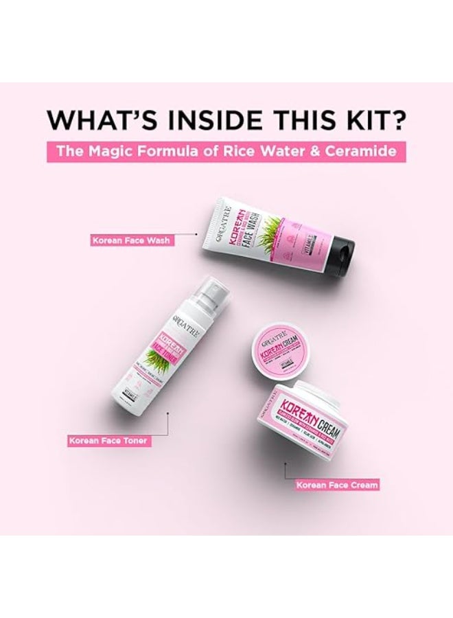 Orgatre K-Glow Korean Skincare Combo | 3-in-1 Face Wash100ml, Face  Cream50ml  | face toner100ml Glass Skin Routine for Radiant Glow, Hydration & Brightening | For All Skin Types - Image 2