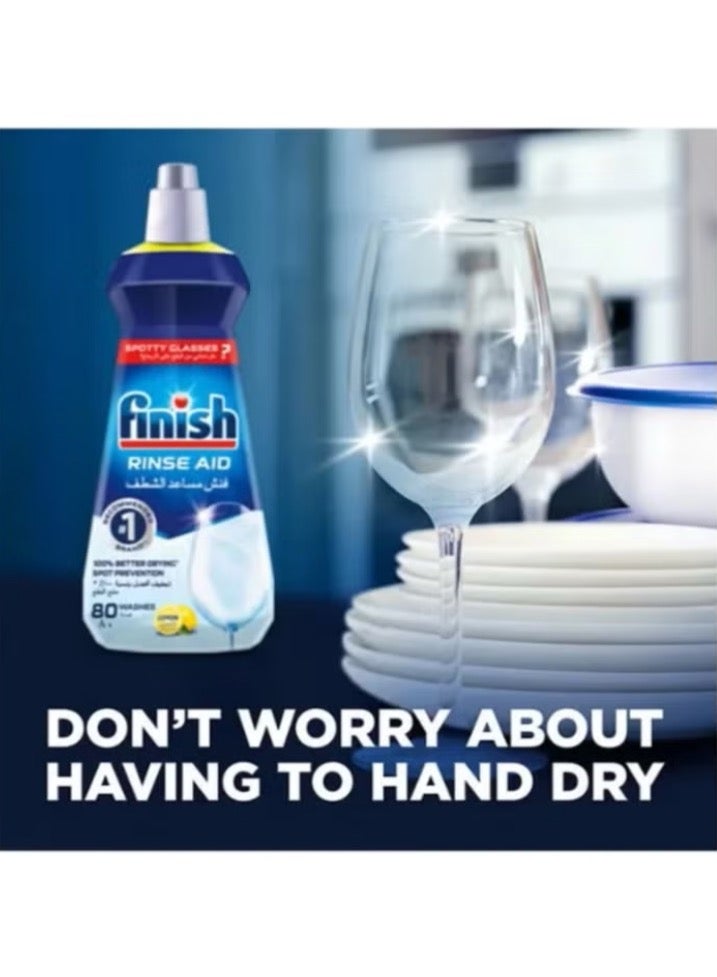 Finish Rinsing Assistant for Glitter and Drier Dishes, Lemon Sparkle, 400 ml, 2 Pack - Image 4