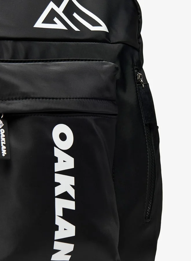 Oaklan by Shoexpress Boys by Shoexpress Logo Print Backpack with Adjustable Straps - 42x30x16 cm
