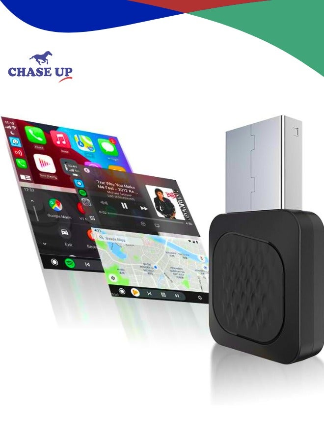 Chase Up New Verison 2-in-1 Wireless CarPlay and Wireless Android Auto Adapter for Factory Wired CP/AA,Not Use for BMW and Tesla,Compact Size and Easy to Use,Black - Image 1