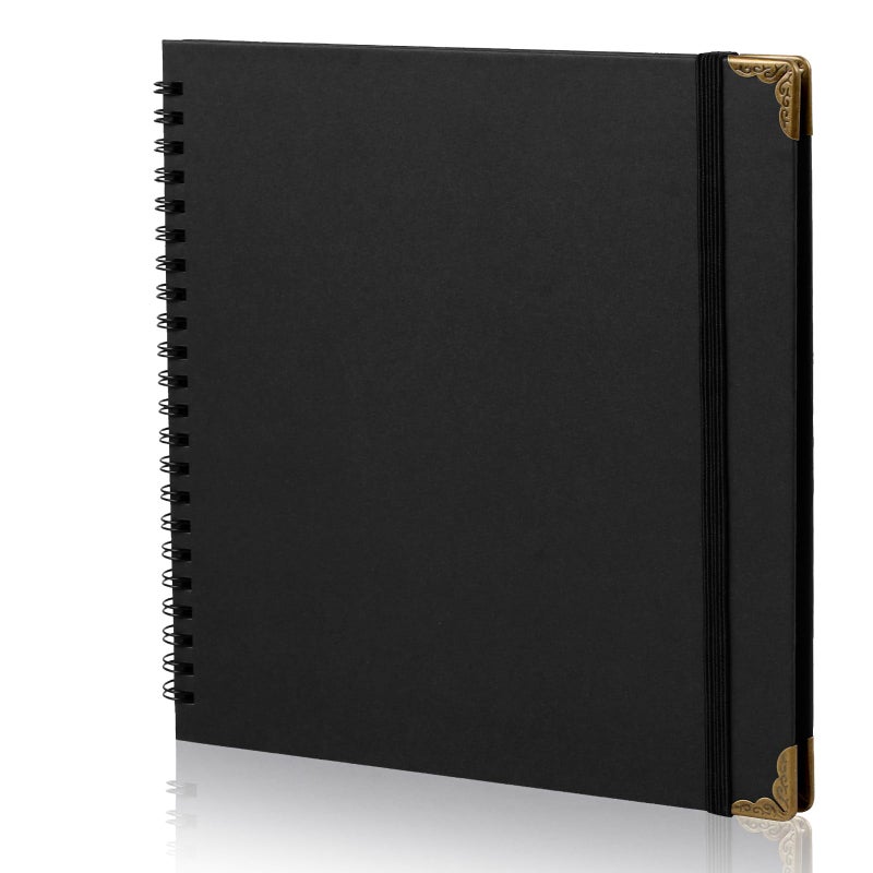 Joyberg Scrapbook 80 Pages, Scrapbooking Supplies 8 x 8 In, Scrapbook Album Suitable for Album Memory Book Wedding, Anniversary Family, DIY Craft Projects (Black) - Image 1
