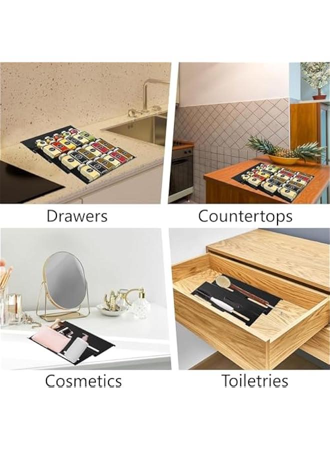 هوكور منظم ادراج التوابل من لوك روزي، منظم رف توابل اكريليك لدرج المطبخ، 4 طبقات مائلة قابلة للتوسيع للادراج للتوابل، للخزانة (تصميم 1) - Image 5