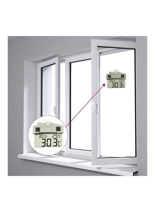 NIBEMINENT Digital Temperature Humidity Meter With Suction Cup White 14x4x13centimeter - Image 3