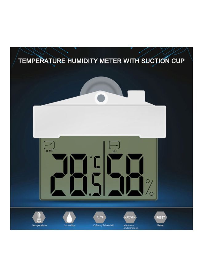 NIBEMINENT Digital Temperature Humidity Meter With Suction Cup White 14x4x13centimeter - Image 4